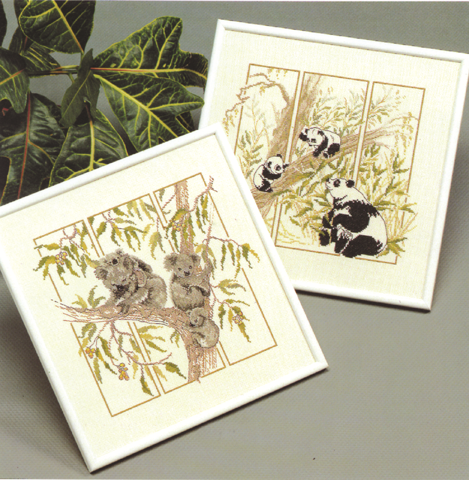 Panda og koala broderikit
