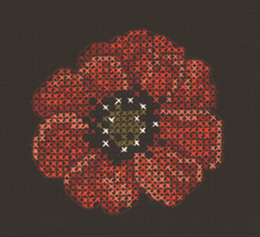 Rød fransk anemone broderikit