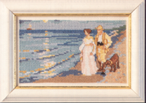 Broderikit af par på stranden af Krøyer