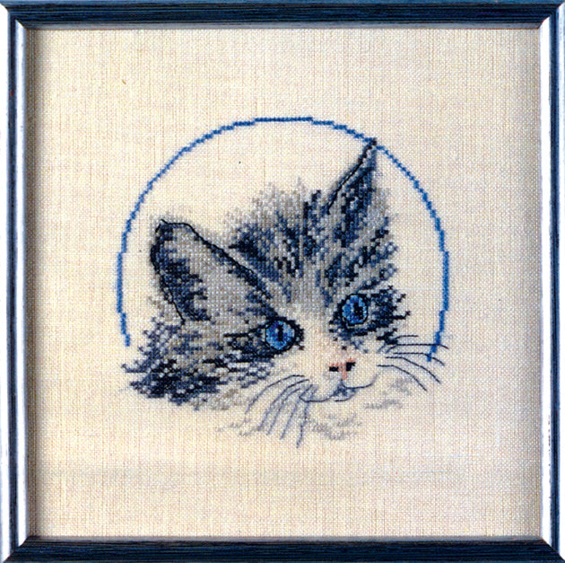 Grå kat broderikit