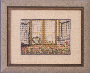 Vindue med kaffekande broderikit