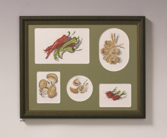 Hvidløg, Chilli & Svampe broderikit