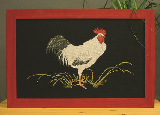 Høne med sort baugrund broderikit