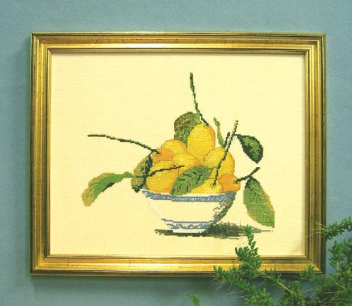 Citroner i skål broderikit