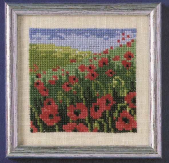 Mark med valmuer broderikit