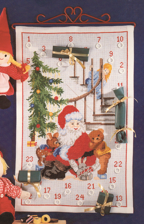 Julemanden ved trappen broderkit julekalender
