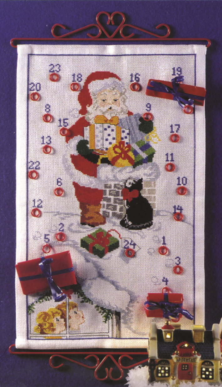 Julekalender broderikit af juleman på tag