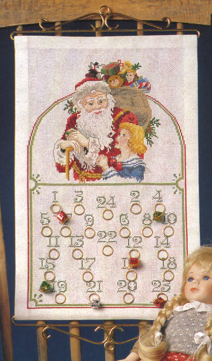 Julemand med pige broderikit julekalender