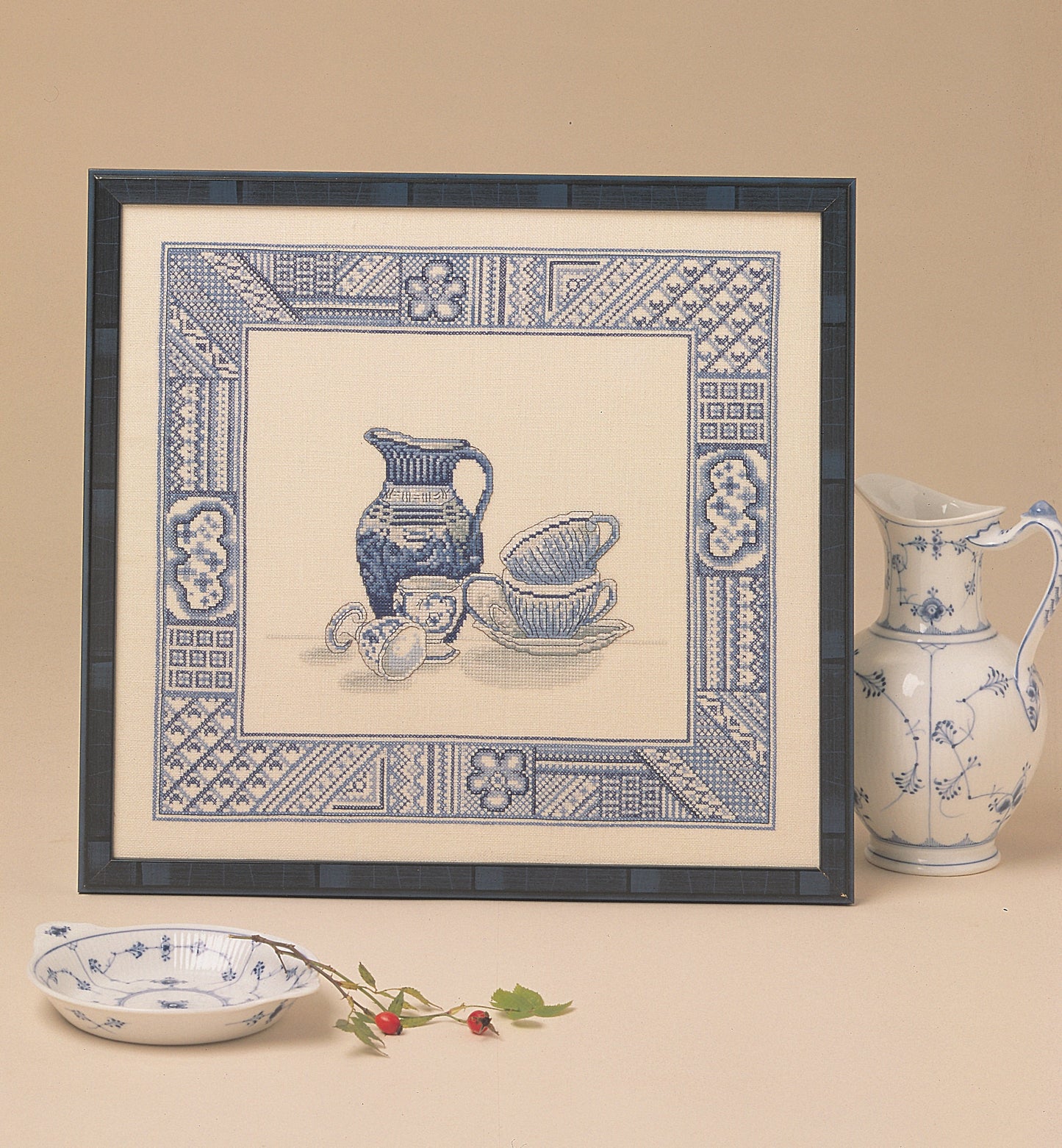 Blåt Porcelæn broderikit