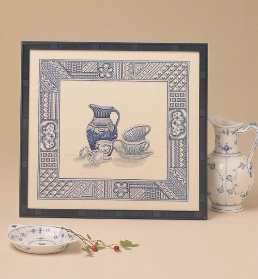 Blåt Porcelæn broderikit