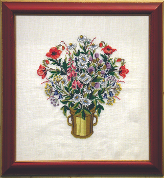 Blandet blomster buket broderikit