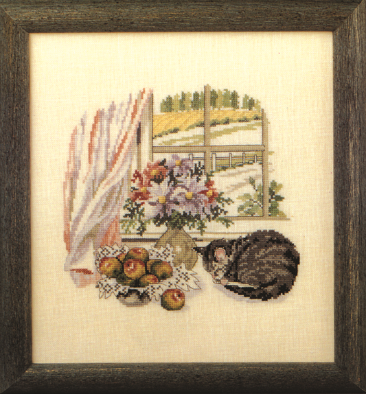 Huskat i vinduet broderikit